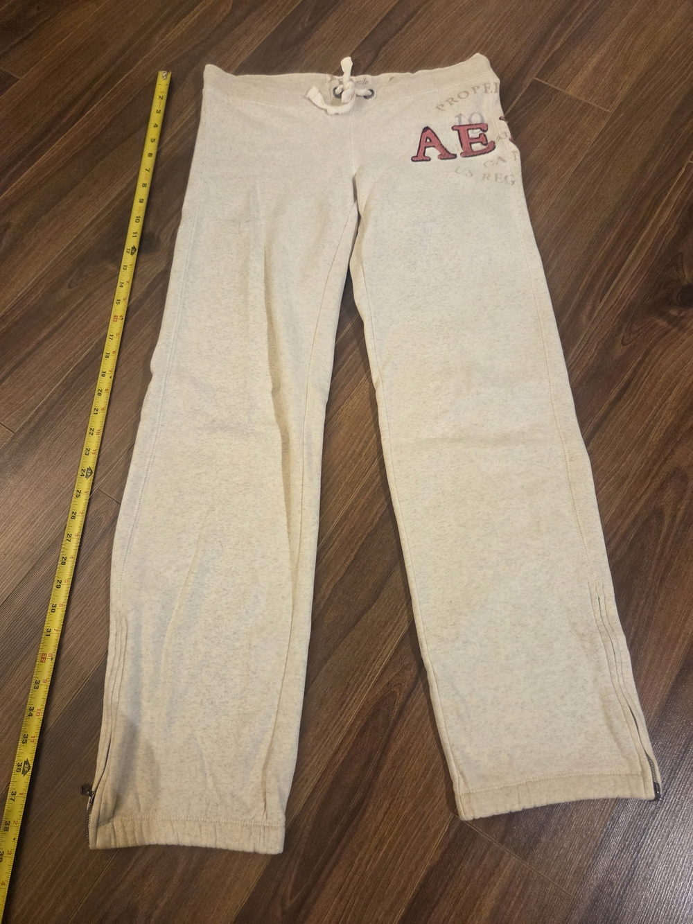 Aeropostale Y2K AE Graphic Sweatpants Zip Ankle Low Rise Size S
